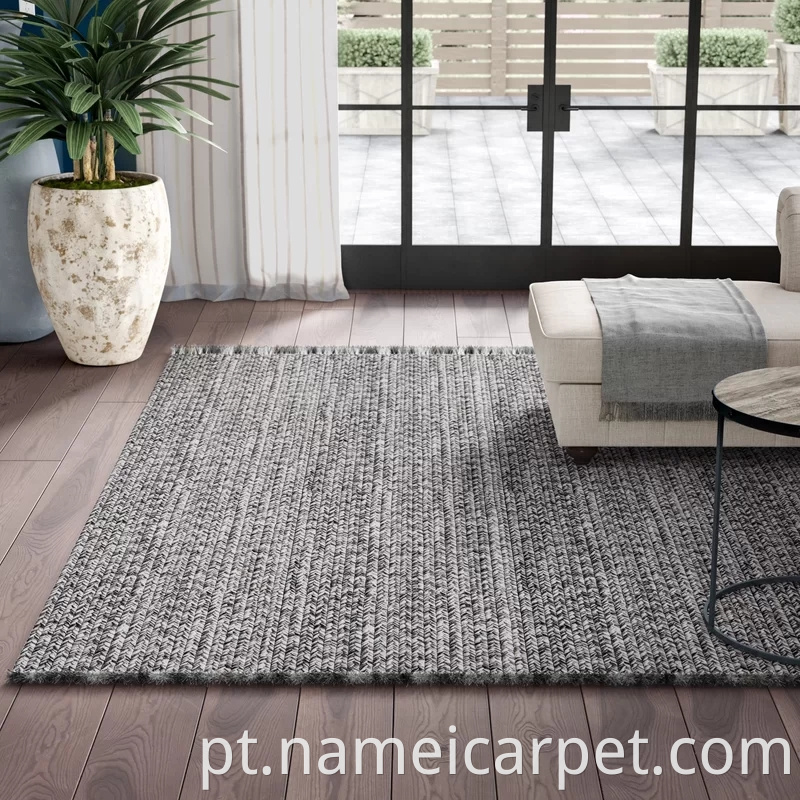 Polypropylene Braided Woven Indoor Outdoor Carpet Rug With Tassels 12